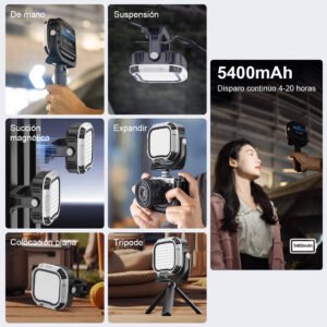 Luz de relleno portátil MARTVSEN R7 PRO, 28W, 5400mAh, 2700-6500K