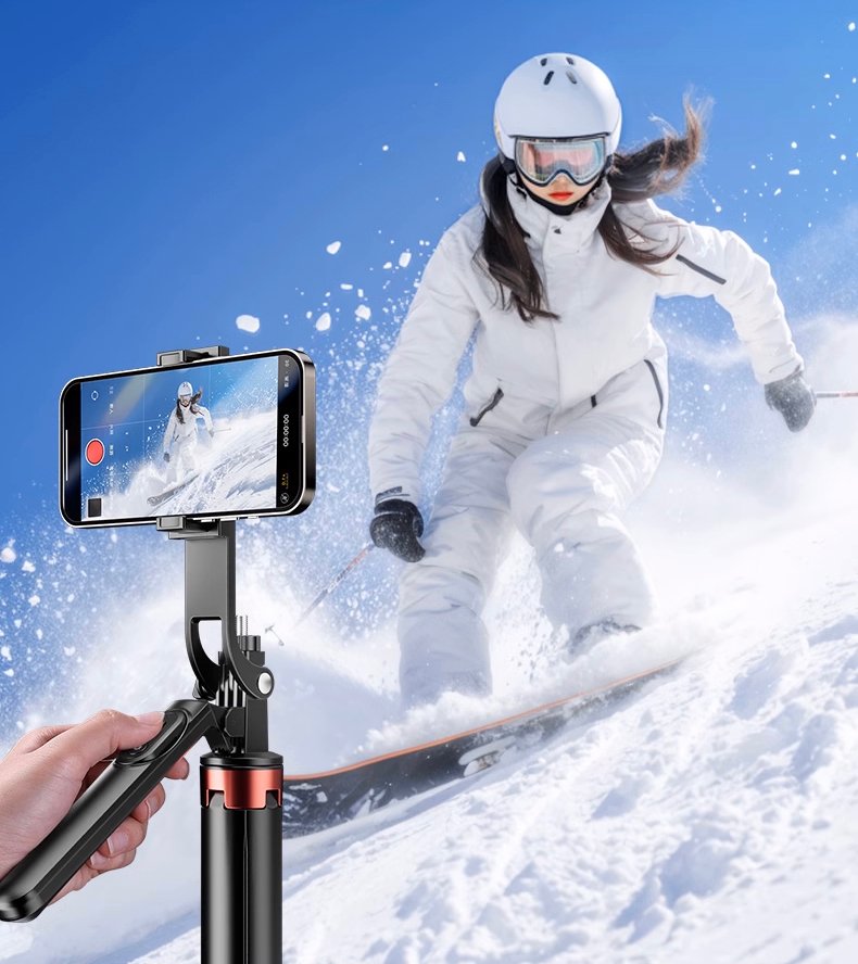 Trípode para teléfono selfie stick con control remoto, 1.8m, portátil, 5 en 1, para selfie - Image 4