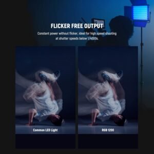 NEEWER Paquete de 2 luces de video LED RGB1200 con control APP/2.4G, 60W, 360° RGB