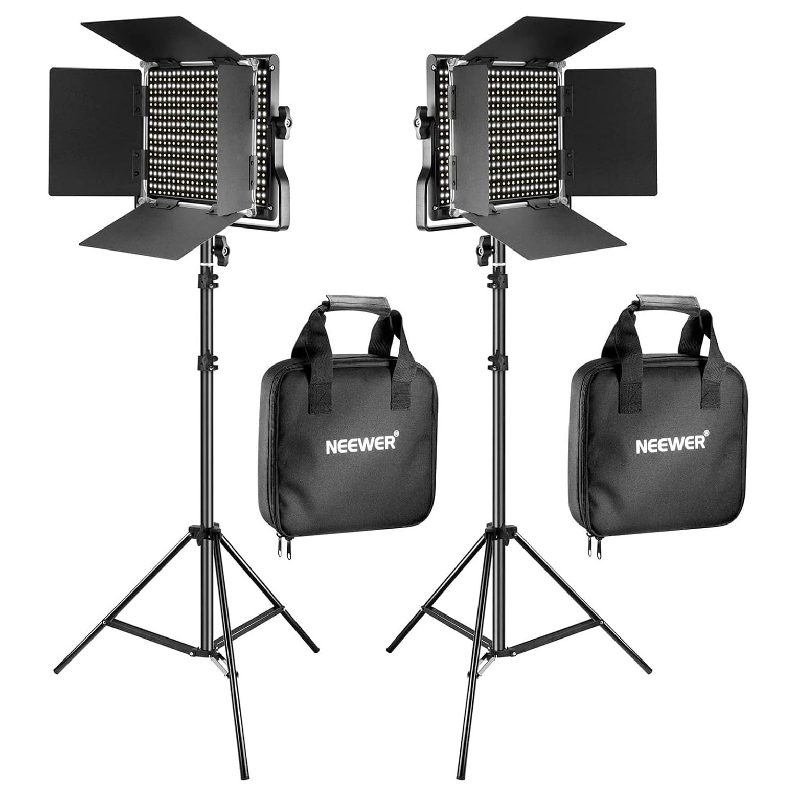 Luz led regulable Neewer – 2 piezas Bi-Color 660 Luz Regulable LED Luz y soporte Kit, 40w