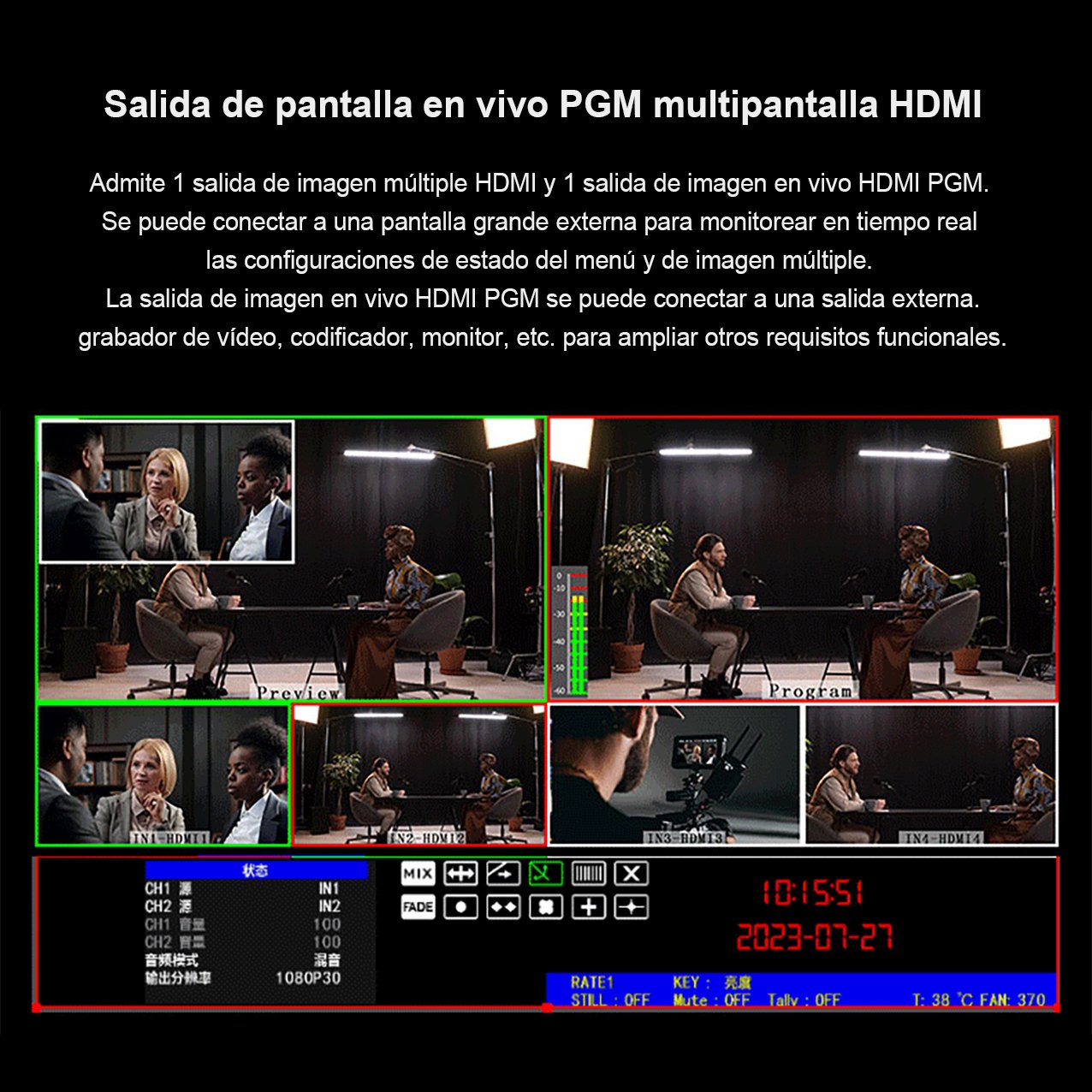 Switcher HDS8101, HDMI pantalla de 5" - Image 3