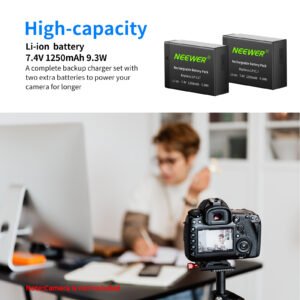 NEEWER Paquete de 2 baterías de repuesto LP-E17 para cámaras Canon EOS R8, R10, R50, 77D, 750D, M6 II, M6...(paquete de 2 unidades)