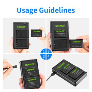NEEWER Paquete de 2 baterías de repuesto LP-E17 para cámaras Canon EOS R8, R10, R50, 77D, 750D, M6 II, M6...(paquete de 2 unidades)