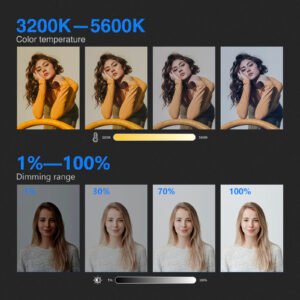 NEEWER NL288A RC - Luz de video LED, 45 W, 4800 Lux 3200K-5600K, CRI 97+ regulable bicolor de 18 pulgadas