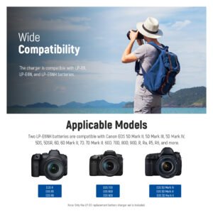 Neewer LP-E6NH - Juego de cargador de batería de repuesto para Canon EOS R7 R5, 5D III IV, 6D II...