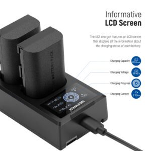 Neewer LP-E6NH - Juego de cargador de batería de repuesto para Canon EOS R7 R5, 5D III IV, 6D II...