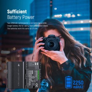 Neewer LP-E6NH - Juego de cargador de batería de repuesto para Canon EOS R7 R5, 5D III IV, 6D II...