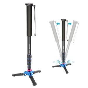 Neewer Monopod de cámara extensible con base desmontable y plegable: aleación de aluminio, altura 20.5-66.1 in, carga máxima de 11.0 lbs