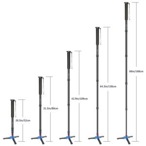 Neewer Monopod de cámara extensible con base desmontable y plegable: aleación de aluminio, altura 20.5-66.1 in, carga máxima de 11.0 lbs