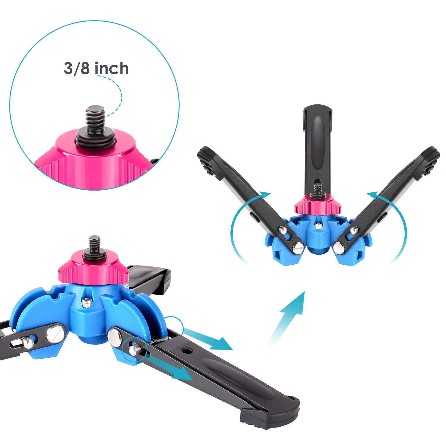 Neewer Monopod de cámara extensible con base desmontable y plegable: aleación de aluminio, altura 20.5-66.1 in, carga máxima de 11.0 lbs - Image 6