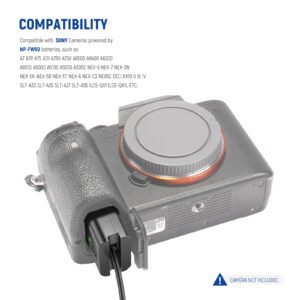 NEEWER AC-PW20 - Batería ficticia con adaptador de corriente CA/CC de repuesto para fuente de alimentación NP-FW50 compatible