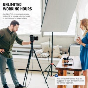 NEEWER LP-E6 Adaptador de corriente alterna de batería, fuente de alimentación de repuesto con kit de cargador de acoplador de CC de 8V 3A compatible