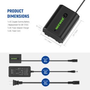Neewer NP-FZ100 Adaptador de fuente de alimentación de CA y acoplador de CC Kit de cargador de batería ficticio compatible