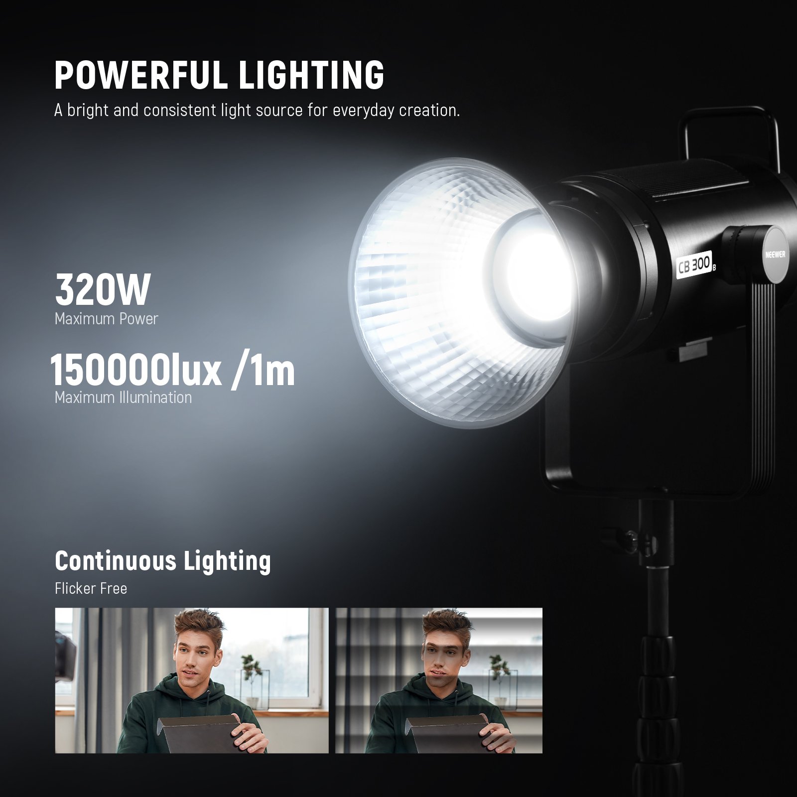 NEEWER CB300B 320W LED Video Light con 2.4G/APP Control remoto, iluminación de salida continua - Image 2