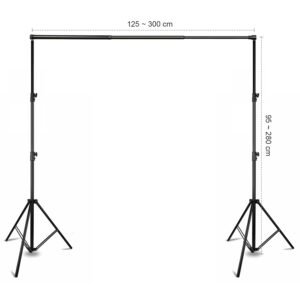 Kit de soporte de fondo de fotografía de tubería y drapeado, soporte de fondo ajustable de 3m x 2.8m con base de metal