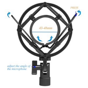 Soporte de montaje de choque para micrófono Clip de micrófono antivibración para micrófono dinámico