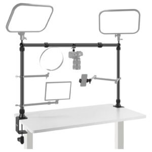 NEEWER NK002 - Soporte para cámara con 2 cabezas esféricas, Super abrazadera/soporte para teléfono móvil/soporte de escritorio para cámara