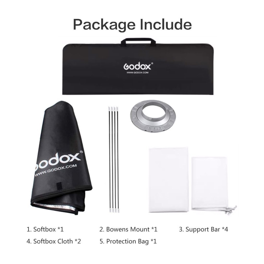 Godox Softbox 60x90 cm Rectangular Softbox Luz de fotografía con Bowens - Image 6