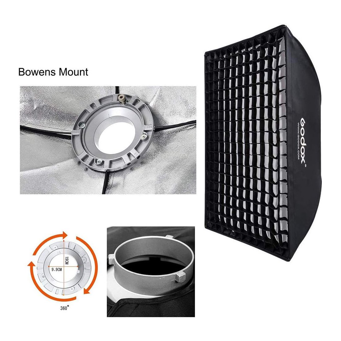 Godox Speedlite Softbox 60x90cm con rejilla Bowens para retrato - Image 6
