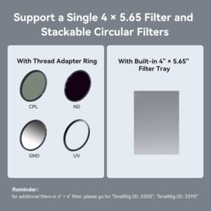 SmallRig Mini Matte Box Lite, DSLR Matte Box con bandera superior de fibra de carbono