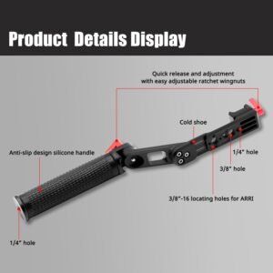 Mango RS4 RS3 Mango ajustable con abrazadera OTAN compatible con DJI RS4/RS4 PRO/RS3 Mini/RS3/RS3 Pro/RS2/RSC2
