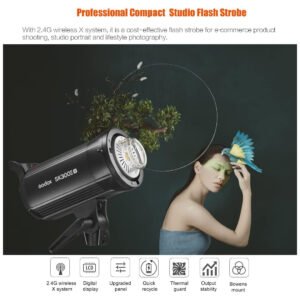 Godox SK300II-V Luz de flash de estudio mejorada 300Ws Power GN58 5600±200K