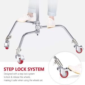 Neewer Juego de 3 ruedas giratorias profesionales con 2.953 in/75mm de diámetro, compatible con soporte C