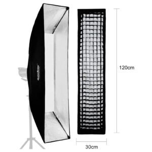 Godox Softbox Bowens Mount FW30x120CM - Tira de rejilla de panal de abeja de 12 x 47 pulgadas
