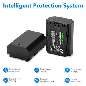 Neewer NP-FZ100 Kit de cargador de batería de repuesto, 2 paquetes de baterías de iones de litio de 2280 mAh, cargador USB dual