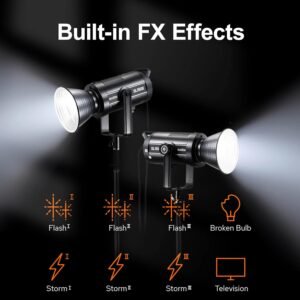 Godox SL150III Luz de video LED, luz continua LED de 160W 73600Lux con efe