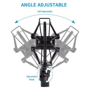 Soporte de montaje de choque para micrófono Clip de micrófono antivibración para micrófono dinámico