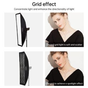 Godox Softbox Bowens Mount FW30x120CM - Tira de rejilla de panal de abeja de 12 x 47 pulgadas