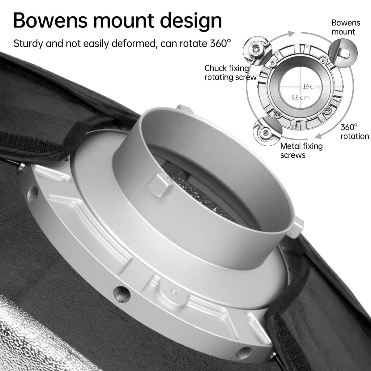 Godox Softbox Bowens Mount FW30x120CM - Tira de rejilla de panal de abeja de 12 x 47 pulgadas - Image 6