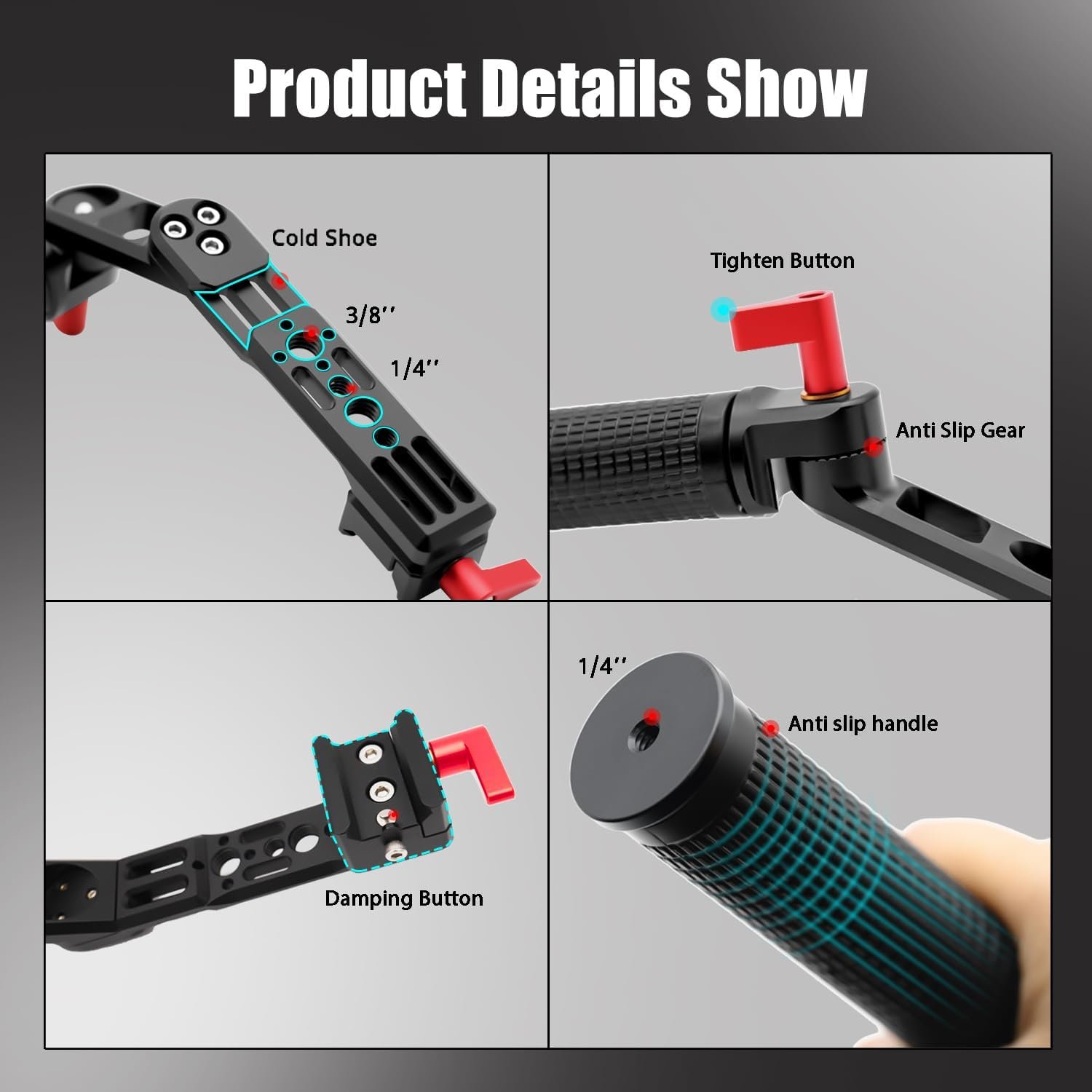 Mango RS4 RS3 Mango ajustable con abrazadera OTAN compatible con DJI RS4/RS4 PRO/RS3 Mini/RS3/RS3 Pro/RS2/RSC2 - Image 4