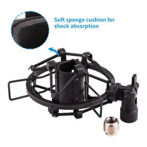 Soporte de montaje de choque para micrófono Clip de micrófono antivibración para micrófono dinámico