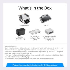 DJI Mini 4 Pro Fly More Combo Plus con DJI RC 2, drones con cámara para adultos 4K, 3 baterías