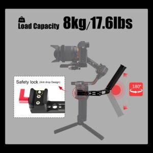 Mango RS4 RS3 Mango ajustable con abrazadera OTAN compatible con DJI RS4/RS4 PRO/RS3 Mini/RS3/RS3 Pro/RS2/RSC2