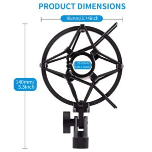 Soporte de montaje de choque para micrófono Clip de micrófono antivibración para micrófono dinámico