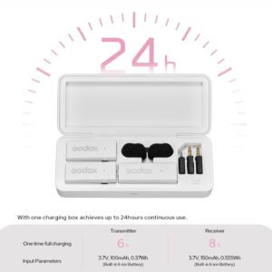 Godox MoveLink Mini micrófono inalámbrico, 328.1 ft (328 pies), micrófono inalámbrico con cancelación de ruido de 2.4 GHz