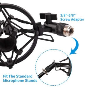Soporte de montaje de choque para micrófono Clip de micrófono antivibración para micrófono dinámico