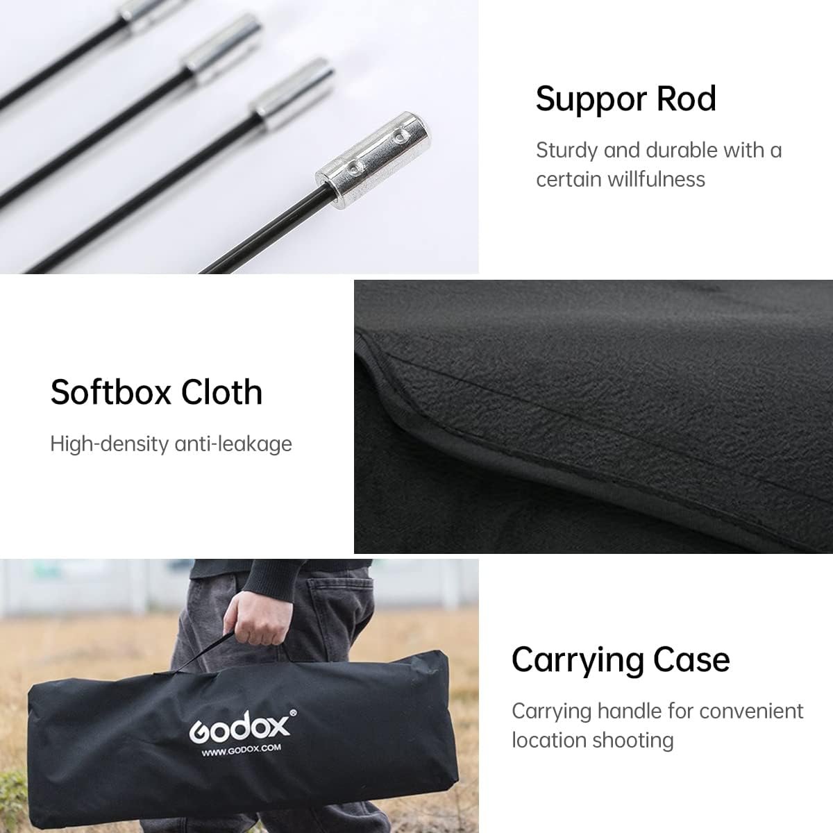 Godox Softbox Bowens Mount FW30x120CM - Tira de rejilla de panal de abeja de 12 x 47 pulgadas - Image 7