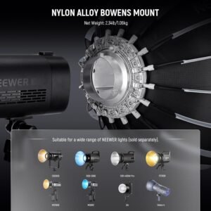 NEEWER NS90P 35.4"/90cm Parabolic Softbox Bowens Mount, liberación rápida con difusores/rejilla/bolsa