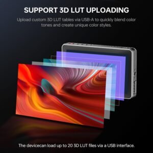 VILTROX DC-X2 Monitor de campo de cámara con pantalla táctil de 6 pulgadas con jaula de aparejo, monitor fotográfico profesional 4K HDMI 1.4, 2000 nits