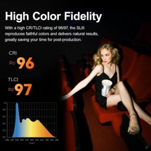 Godox SL150III Luz de video LED, luz continua LED de 160W 73600Lux con efe