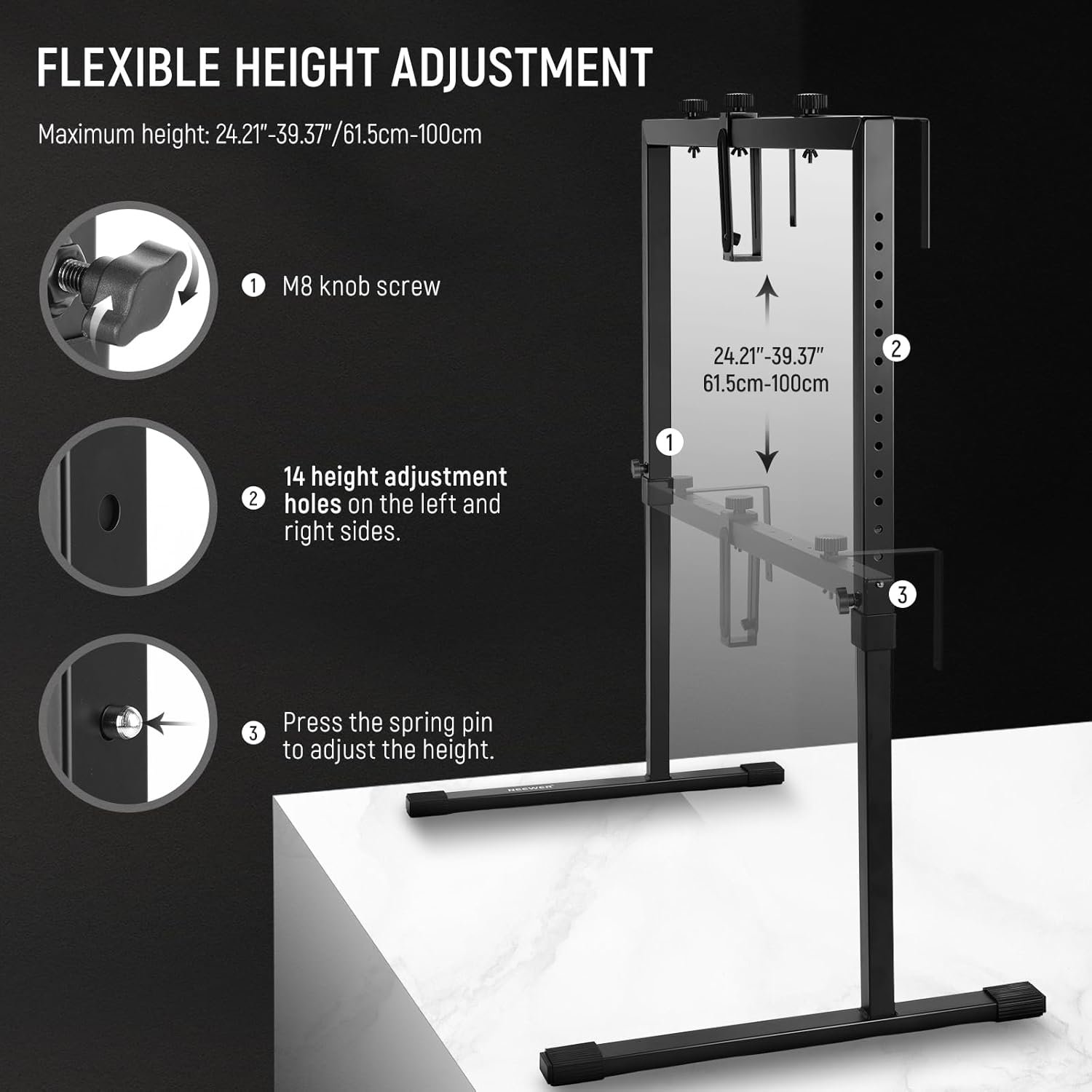 NEEWER ST100 Soporte de montaje de cámara para fotos de arriba hacia abajo, soporte de montaje de mesa de acero resistente - Image 7