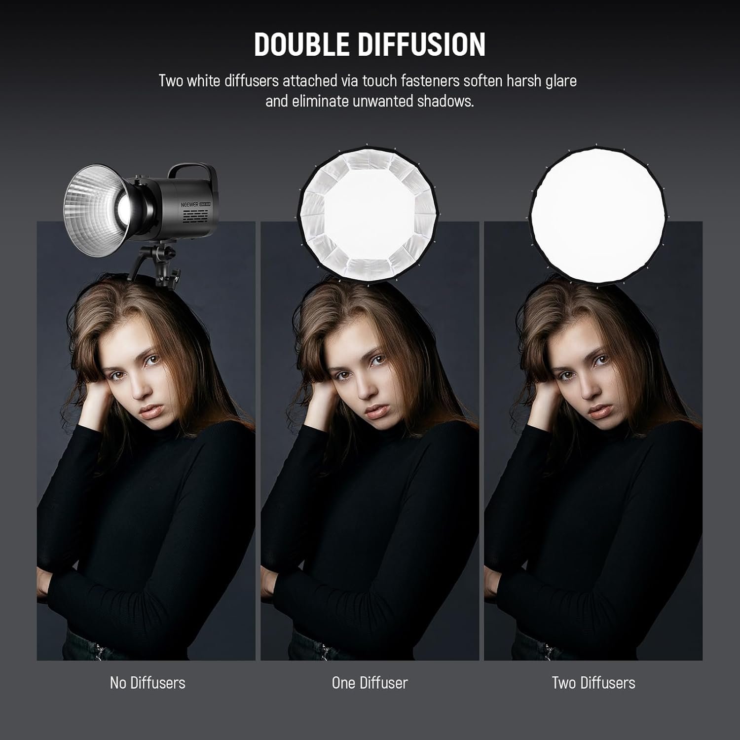 NEEWER NS90P 35.4"/90cm Parabolic Softbox Bowens Mount, liberación rápida con difusores/rejilla/bolsa - Image 4
