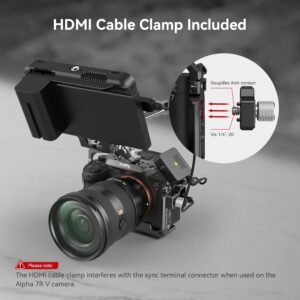 SmallRig A7R V / A7 IV / A7S III Cage with Top Handle, Side Handgrip and Clamp for HDMI Cable -3669C