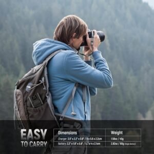 NEEWER DMW-BLK22 - Juego de batería y cargador de repuesto, 2 baterías de 2400 mAh y cargador USB de doble canal tipo C