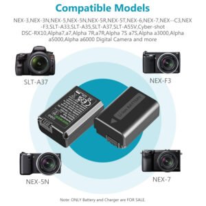 NEEWER NP-FW50 Juego de cargador de batería para SONY cámara NP-FW50 compatible