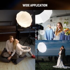 NEEWER Caja de luz de linterna de 26 "/65 cm, difusor de luz de liberación rápida 360° Bowens Mount Softbox con aleación de nailon ligero